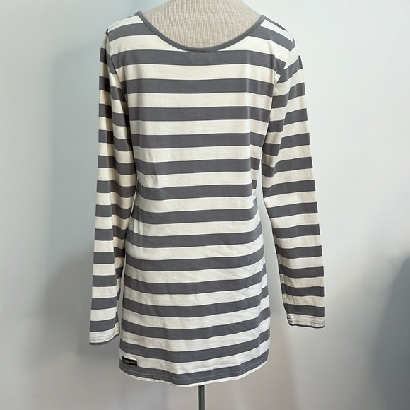 Matilda Jane Wide Gray and White Striped Top Women's Long Sleeve 90s Y2K - Picture 3 of 16